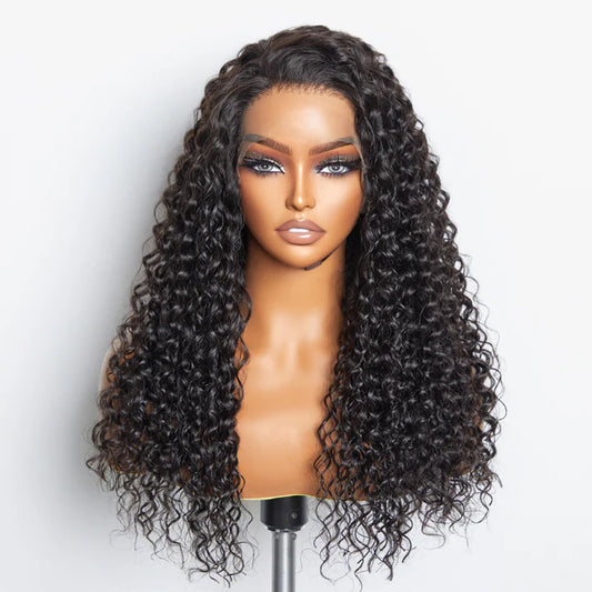 Vibrance Hair Galaxy 13x6 Parting Max Glueless Lace Wig 3D Cap Pre-bleached Water Wave Transparent Lace Front Wig 150% Density